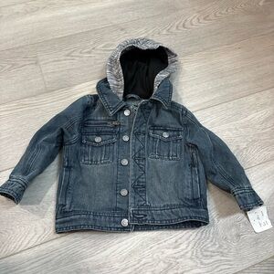 Urban Republic Blue Denim Jacket with Gray Hood